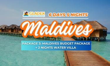 6D5N MALDIVES PACKAGE 3: MALDIVES BUDGET + 2 NIGHTS WATER VILLA